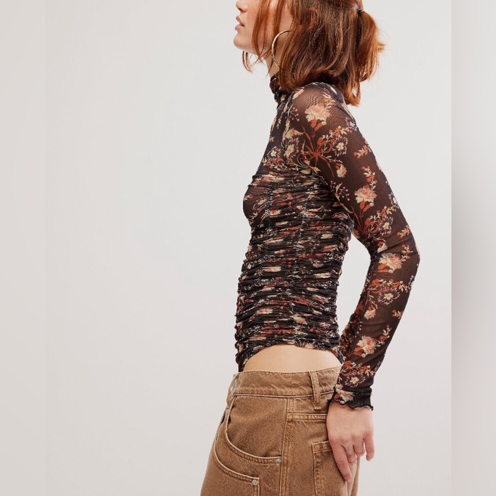 NWT Free People Under It All Printed Mesh Bodysuit